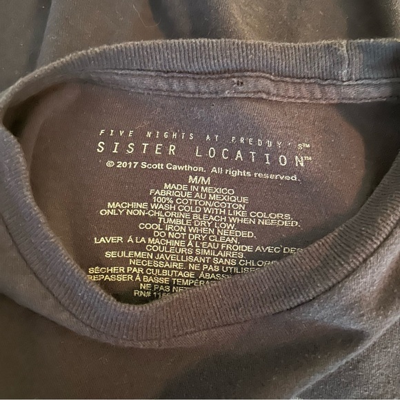 FNAF Sister Location Casual Tee Five Nights at Freddy's T Shirt Comfy Medium - Picture 3 of 3